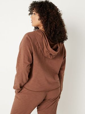 Hoodie de Algodón Cropped Zip-Up