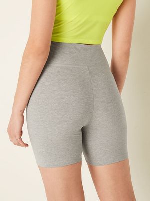 Biker Shorts de Algodón con Cintura Fruncida 6"