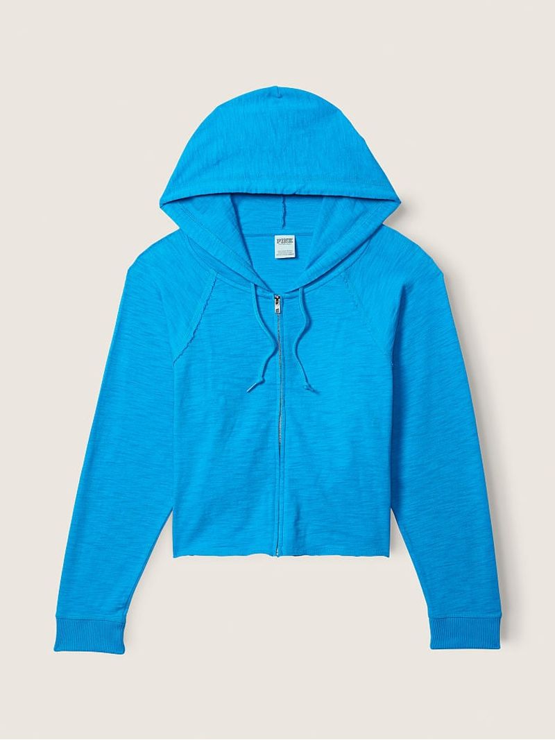 Hoodie de Algod n Cropped Zip Up