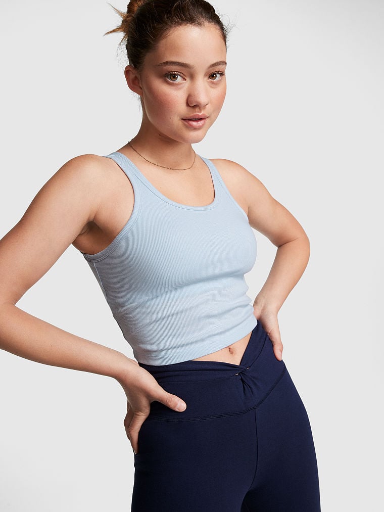 Crop-Top-Sin-Mangas-de-Tela-Acanalada-Victorias-Secret-Pink-11201028-5O2U
