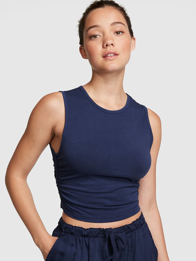 Crop-Top-Sin-Mangas-de-Algodon-con-Detalle-Fruncido-Victorias-Secret-Pink-11230117-60NG