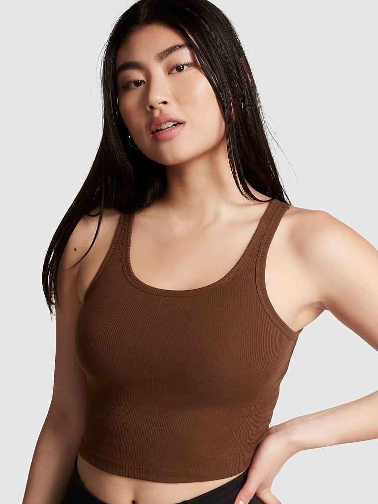 Crop-Top-Sin-Mangas-de-Tela-Acanalada-Victorias-Secret-Pink-11201028-5VFM