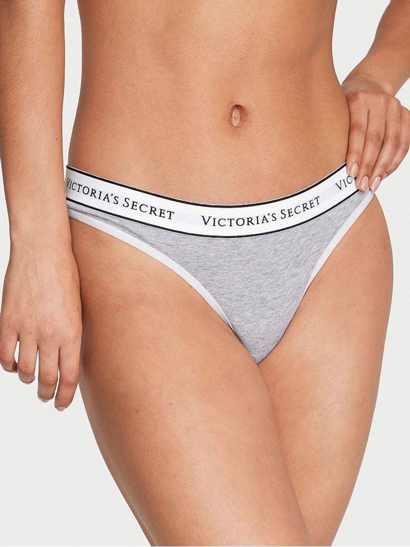Panty Tanga de Algodon con Logo Tangas Victoria s Secret Tienda en Linea Victoria s Secret