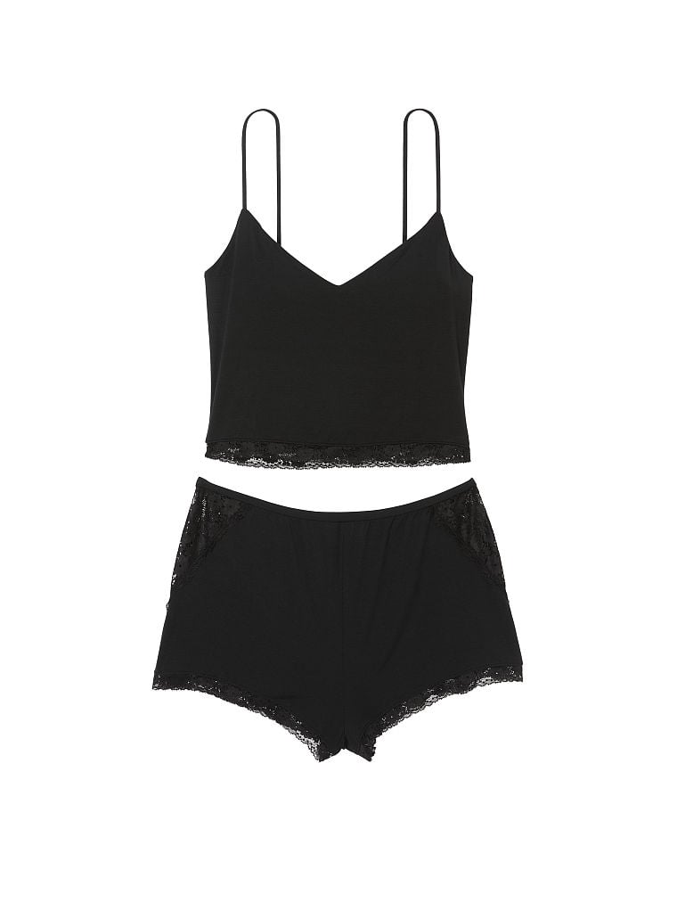 Set-de-Pijama-con-Short-y-Crop-Top-de-Tirantes-en-Tejido-Calado-Victorias-Secret-11214875-54A2