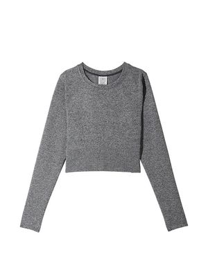 Crop Top de Manga Larga Sin Costuras