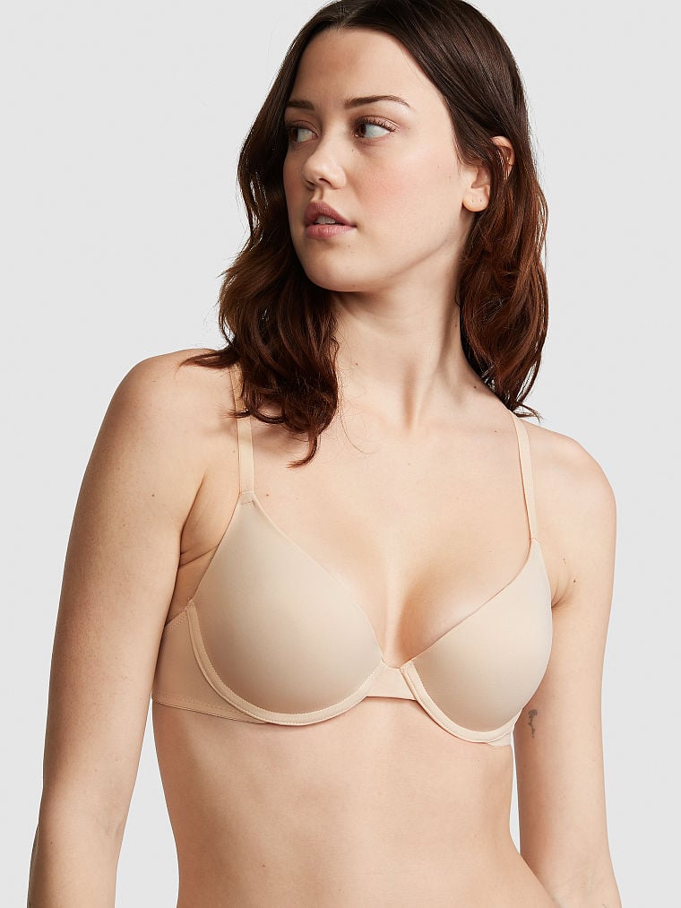 Women's Push Up Padded Bra Seamless T-Shirt Underwire Plunge Bra Full Cup Bras for Women