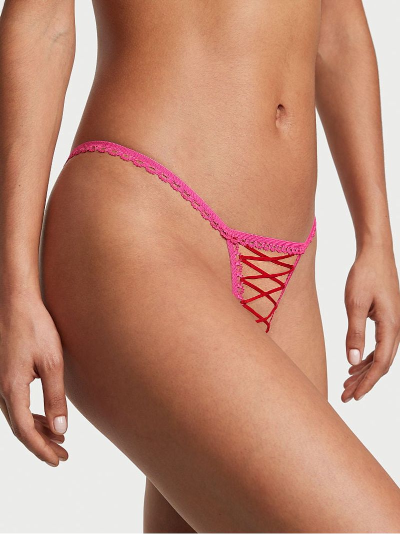 Panty Tanga Sin Entrepierna con Detalles de Cordones Tangas Victoria s Secret Tienda en Linea Victoria s Secret