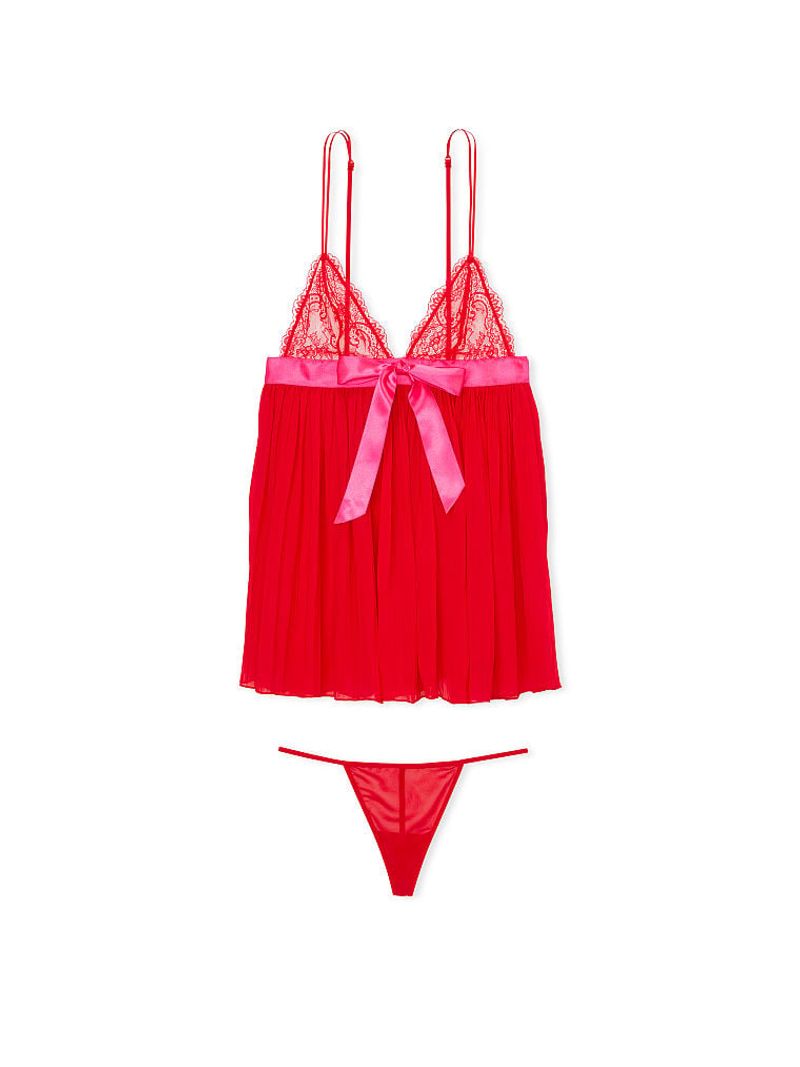 Conjunto con Babydoll Plisado Babydolls Victoria s Secret