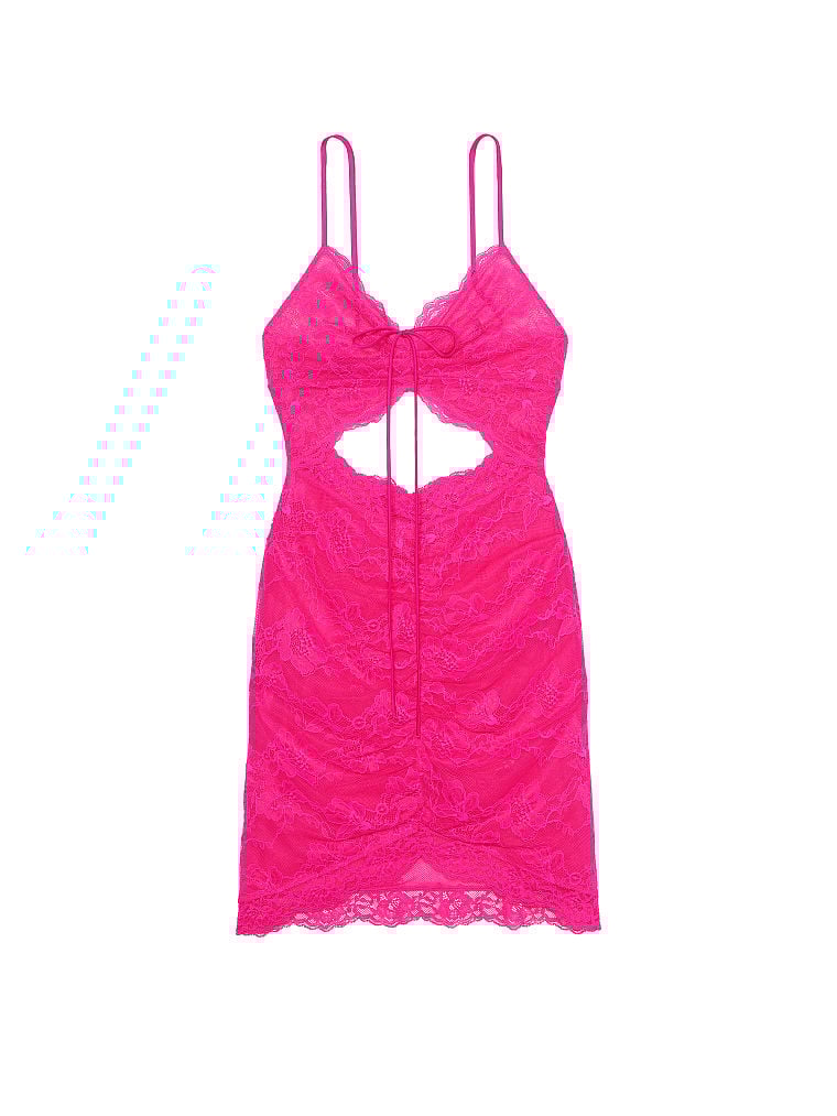 Mini-Vestido-de-Encaje-Fruncido-con-Recorte-Victorias-Secret-11212507-5TRG