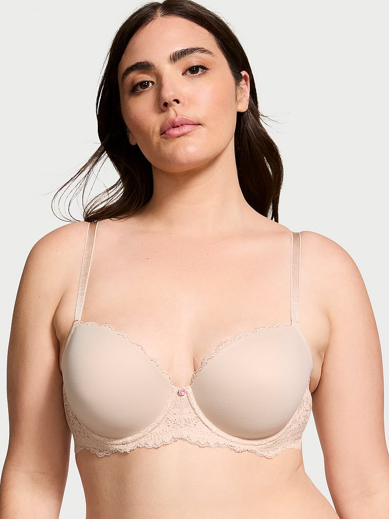 Bra-Demi-con-Cobertura-Clasica-Ligeramente-Forrado-de-Encaje-Liso-Victorias-Secret-11254904-39H6