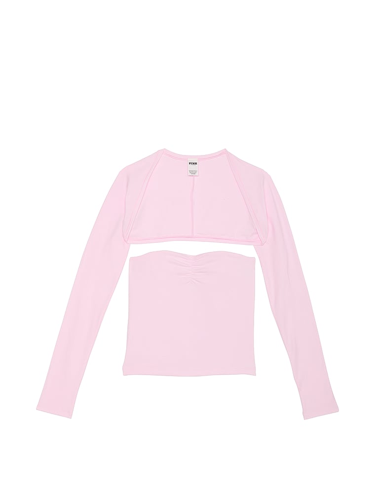 Conjunto-con-Bolero-y-Top-Estilo-Tubo-de-Base-Algodon-PINK-11255826-69IO