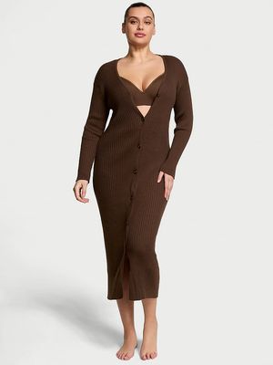 Vestido Estilo Cárdigan de Punto Luxe Crème