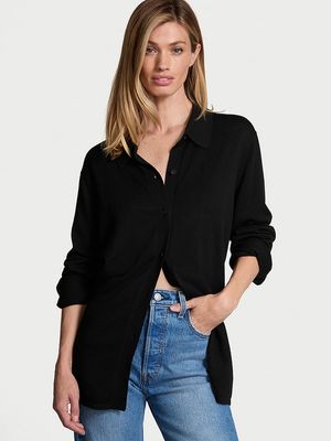 Camisa Abotonada de Punto Luxe Crème