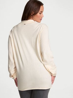 Camisa Abotonada de Punto Luxe Crème
