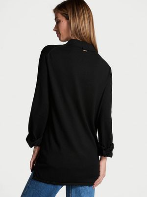 Camisa Abotonada de Punto Luxe Crème