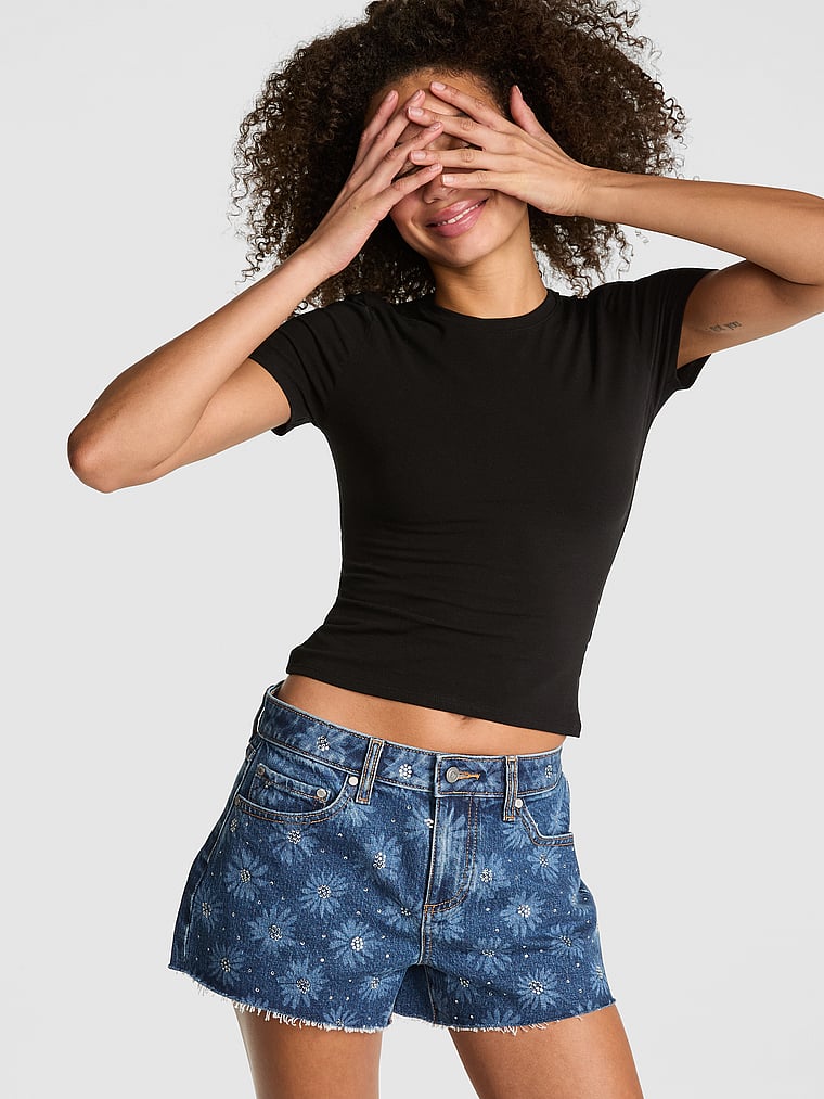 Shorts-de-Mezclilla-de-Tiro-Medio-PINK-PINK-11258433-74EP
