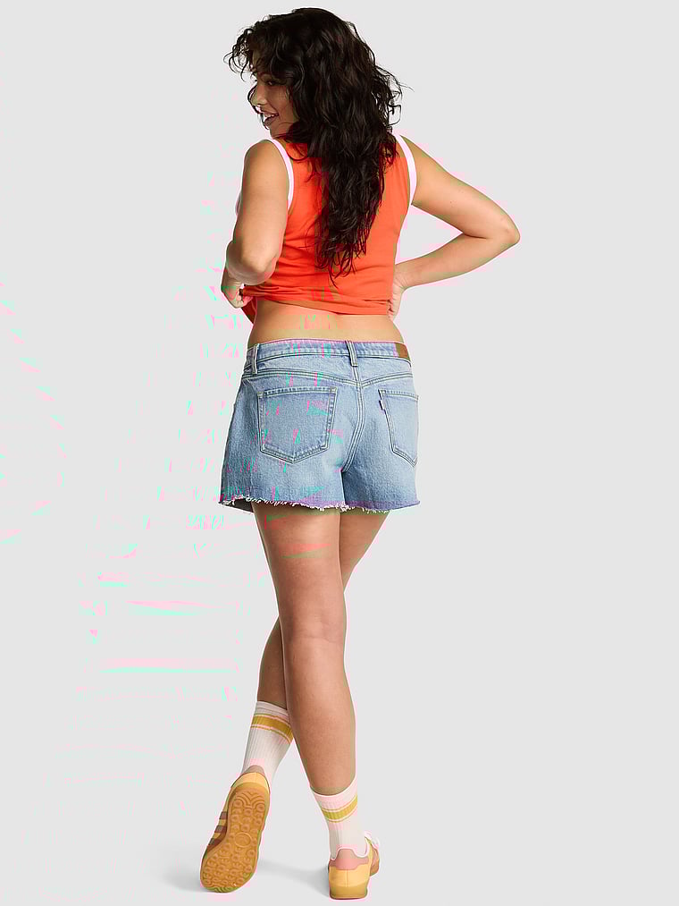Shorts-de-Mezclilla-de-Tiro-Medio-PINK-PINK-11258433-74DO