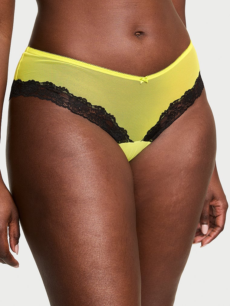 Panty-Cheeky-de-Malla-con-Pierna-Alta-y-Ribete-de-Encaje-Victorias-Secret-11262981-56K1