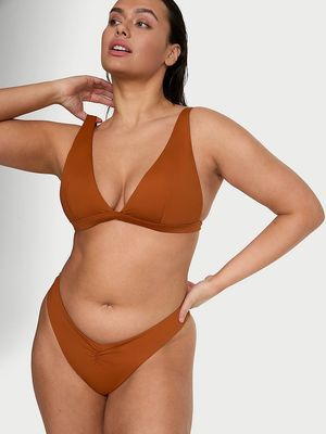 Parte Baja de Bikini Tanga con Fruncido Esencial