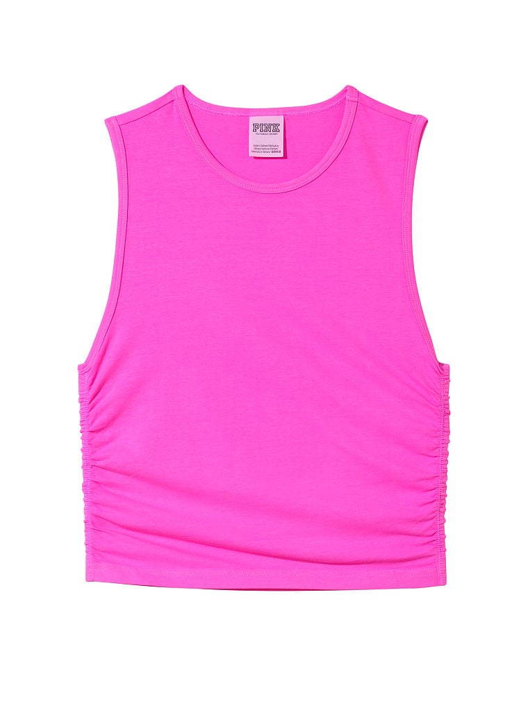 Crop-Top-Sin-Mangas-de-Algodon-con-Detalle-Fruncido-Victorias-Secret-Pink-11230117-60GS