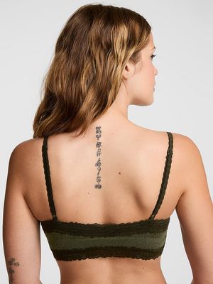 Bralette Triángulo de Algodón con Encaje y Cierre Frontal