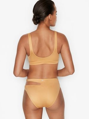 Parte Baja de Bikini Cheeky con Cintura Alta y Recorte Lagos